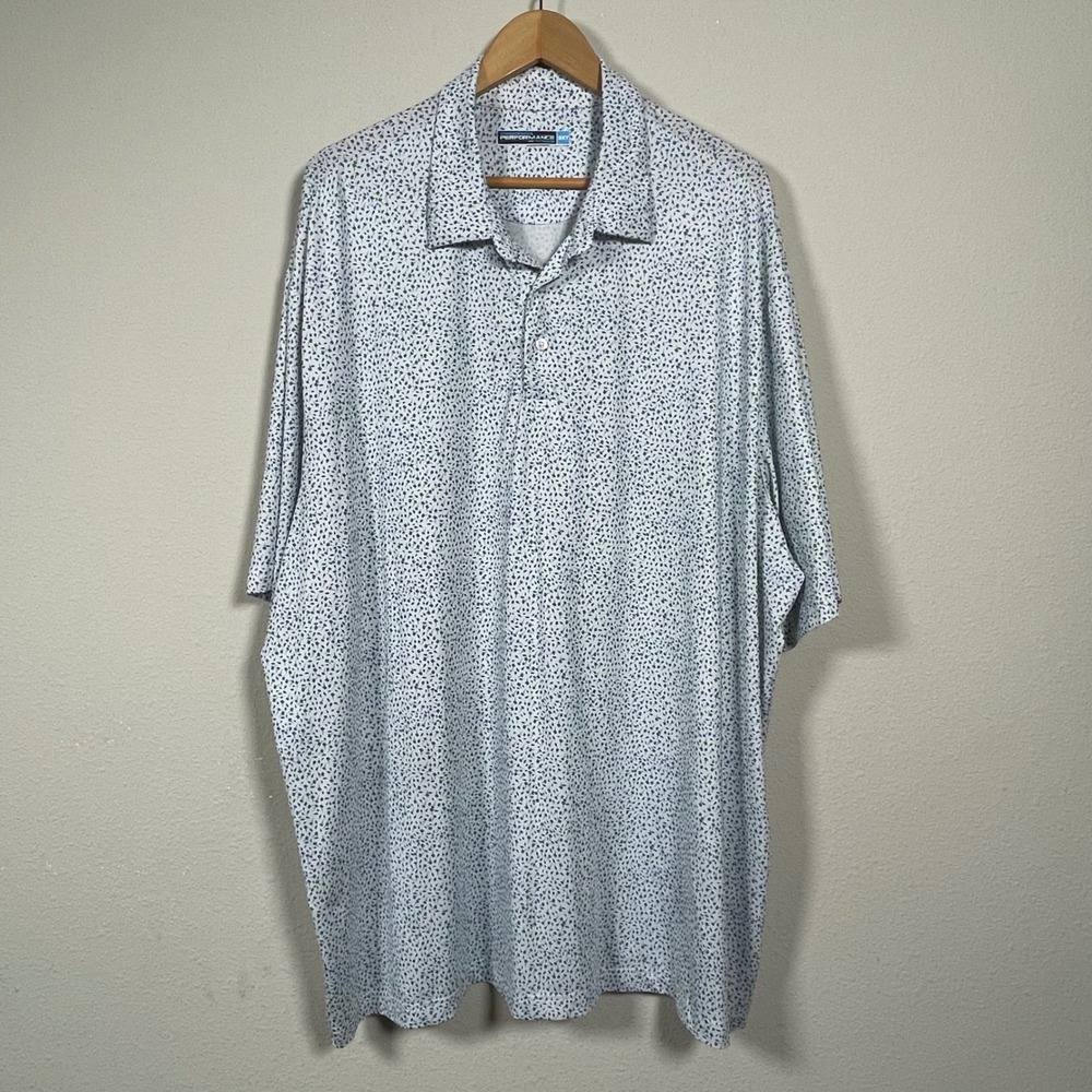 Roundtree & Yorke Performance Polo Mens 3XT White Floral Golfcore Big & Tall